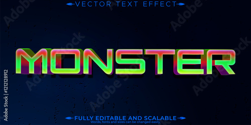Monster editable text effect, editable attack and horror text style