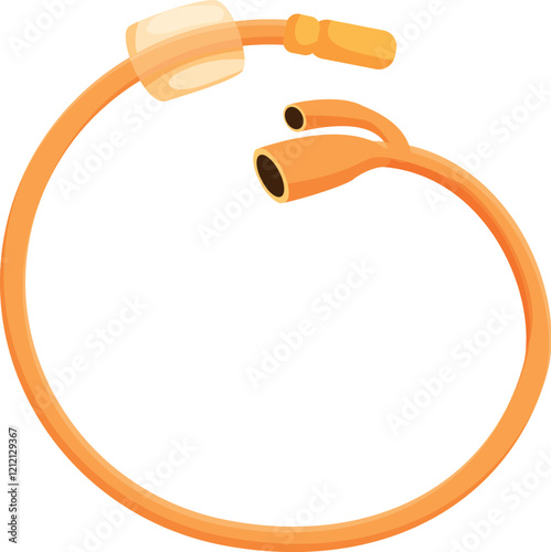 Double j stent inserted into ureter helping urine flow from kidney to bladder, medical equipment concept
