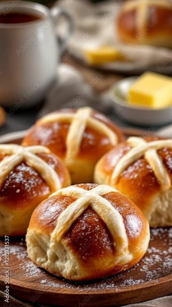Freshly Baked Hot Cross Buns: A Traditional Easter Treat Freshly Baked Hot Cross Buns: A Traditional Easter Treat