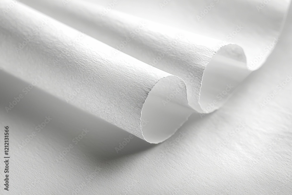 Abstract white textured paper folds, clean and minimalist backdrop, Generated AI Abstract white textured paper folds, clean and minimalist backdrop, Generated AI
