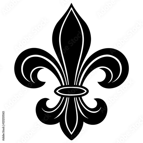  fleur delis dip silhouette vector illustration 