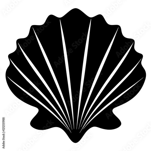 shell fragment silhouette vector illustration 