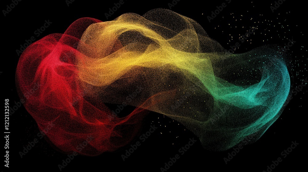 Obraz premium Abstract Colorful Particle Wave Swirling Design