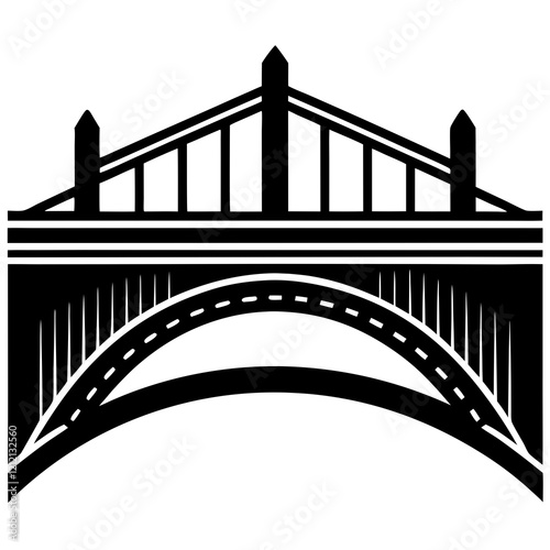 Bridge underside silhouette vector illustration 