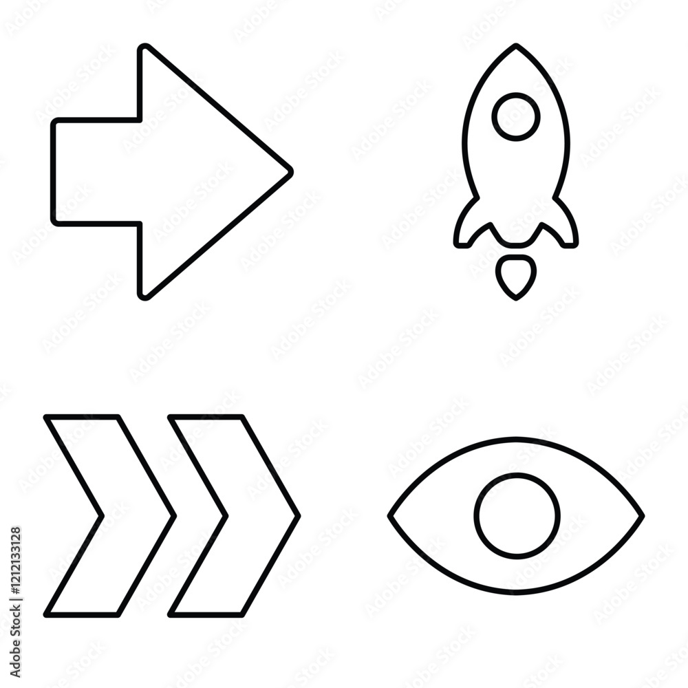 Simple Shapes Flat Icon Set Isolated On White Background Simple Shapes Flat Icon Set Isolated On White Background