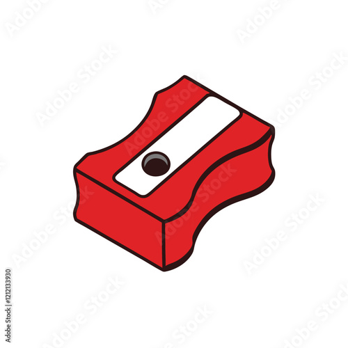 red pencil sharpener vector illustration