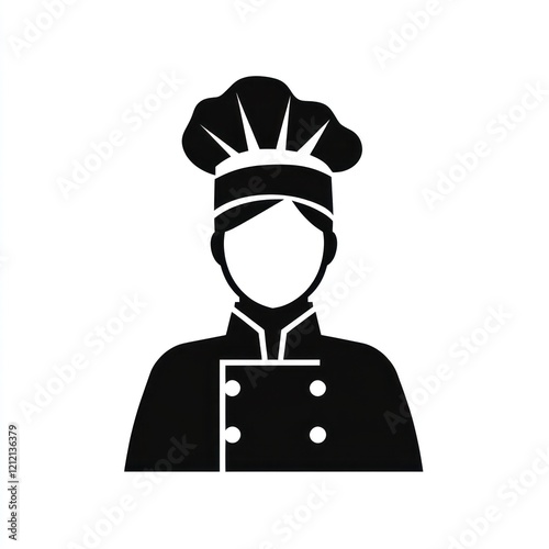 Chef icon, silhouette, professional, food, cooking photo