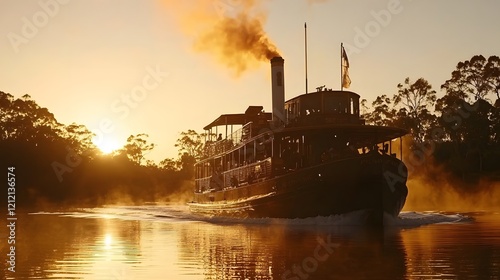 Sunrise Paddle Steamer River Cruise, Misty Morning