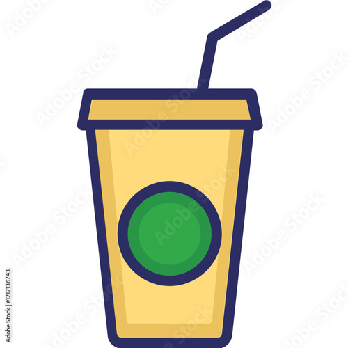 Juice Cup  Vector Icon Set with Transparent Background