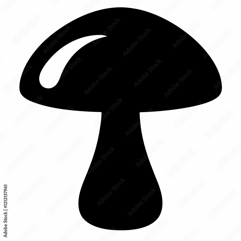Stylized Mushroom Silhouette Vector Design Stylized Mushroom Silhouette Vector Design