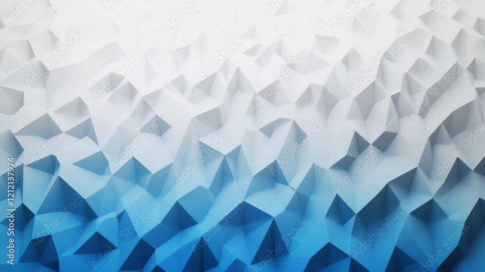Fototapeta premium Abstract Blue White Low Poly Background. AI Generated