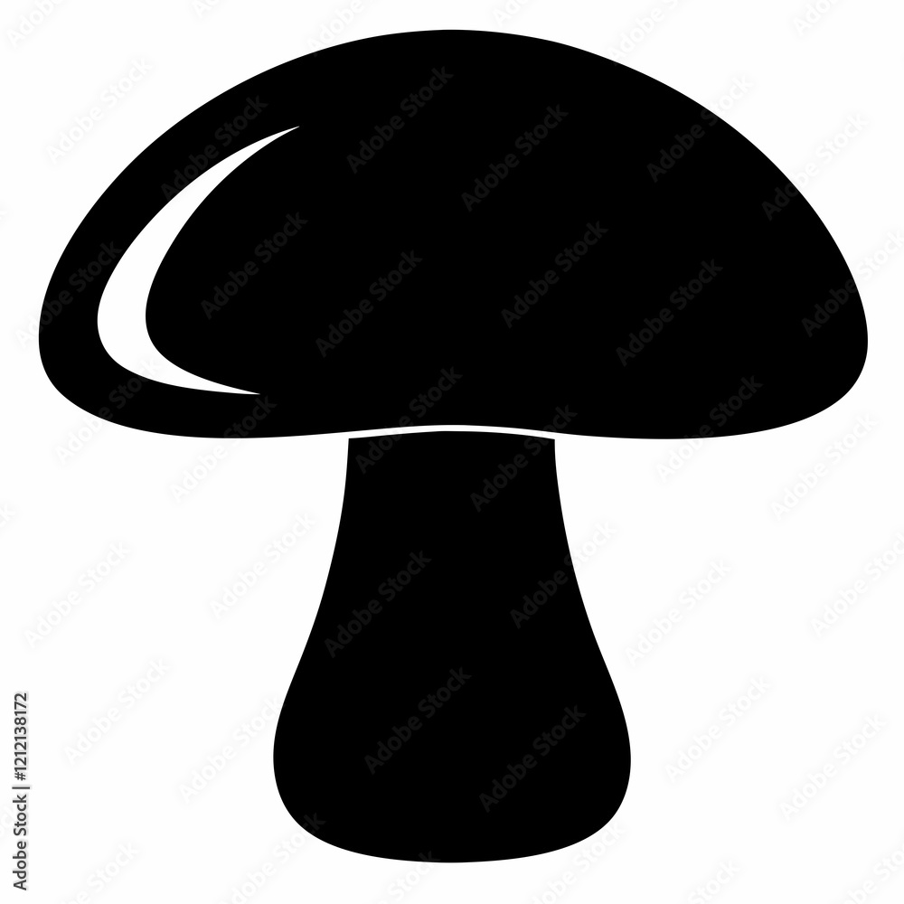 Stylized Mushroom Silhouette Vector Design Stylized Mushroom Silhouette Vector Design