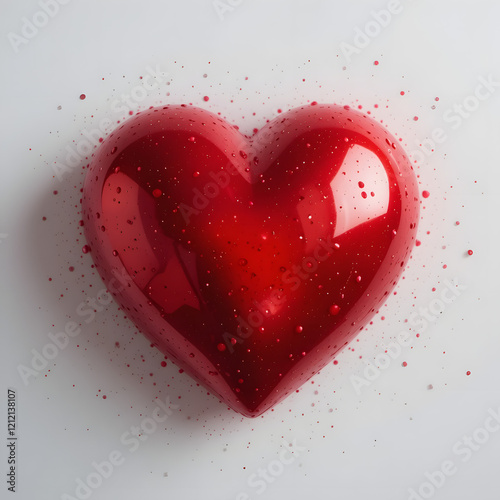 Abstract Red Heart on Romantic Background
