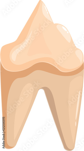 Cartoon molar illustrating good oral hygiene, symbolizing dental care and healthy teeth