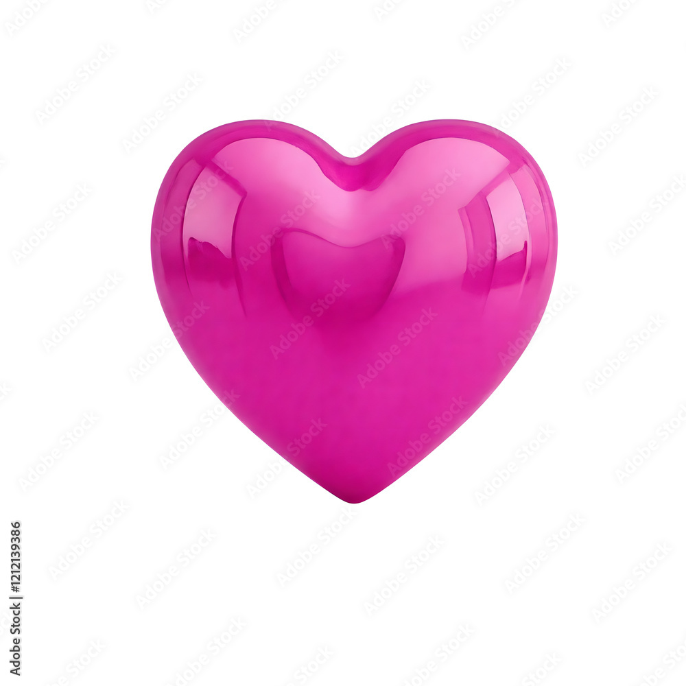 Pink heart illustration symbolizing love and romance with a shiny, 3D design Pink heart illustration symbolizing love and romance with a shiny, 3D design