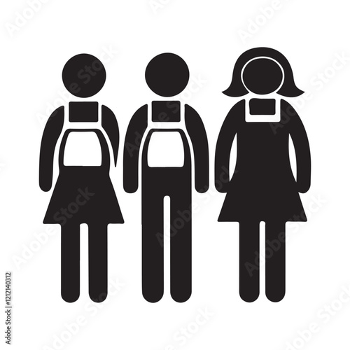 Man girl students classmates pictogram icon silhouette vector.