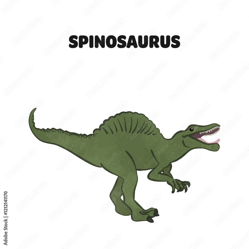 Fototapeta premium Illustration of a cute Spinosaurus 01