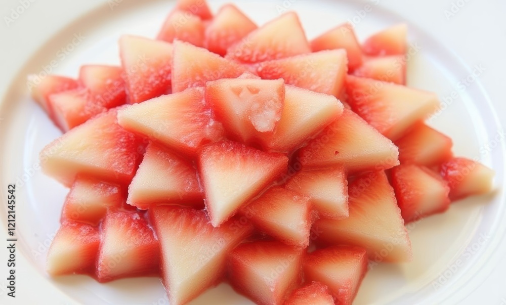 Freshly sliced watermelon triangles Freshly sliced watermelon triangles