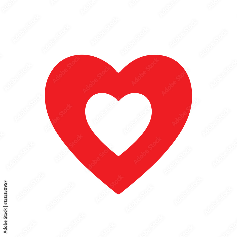 Red heart love icon. love symbol vector elements, valentine's day decorative shapes isolated Red heart love icon. love symbol vector elements, valentine's day decorative shapes isolated