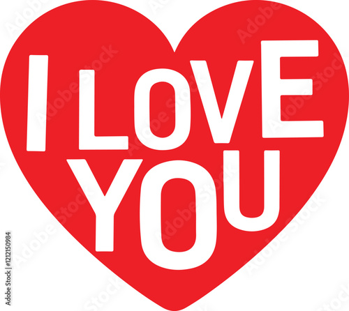 Red heart graphic with 'I Love You' text displayed. I Love You Red Heart