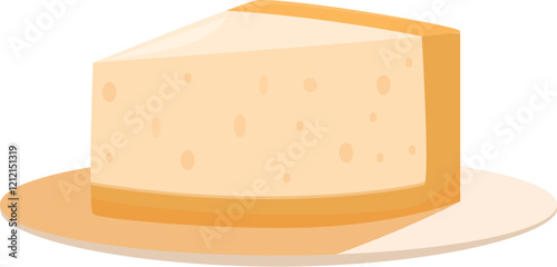 Creamy cheesecake slice rests on a plate, showcasing its smooth texture