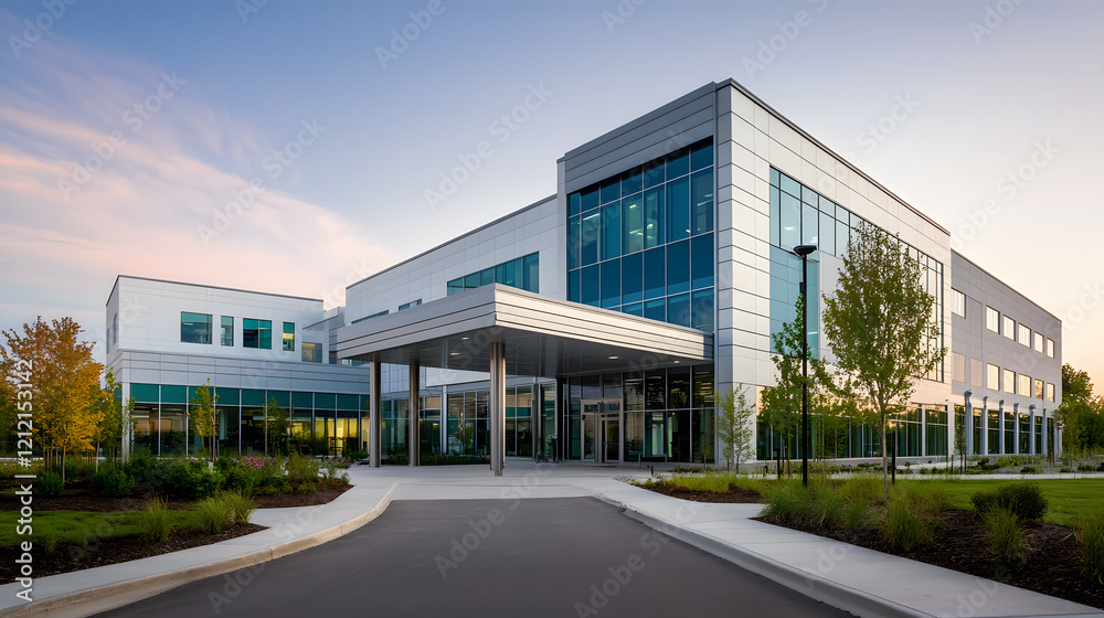 Modern hospital isolation ward exterior showcasing advanced medical facilities and compassionate care, emphasizing the importance of health infrastructure in safeguarding public well-being. Modern hospital isolation ward exterior showcasing advanced medical facilities and compassionate care, emphasizing the importance of health infrastructure in safeguarding public well-being.