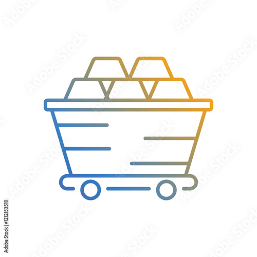 Mine Cart Icon vector stock illustration