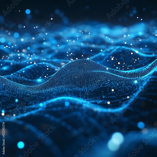 Data-driven tech background with blue binary system