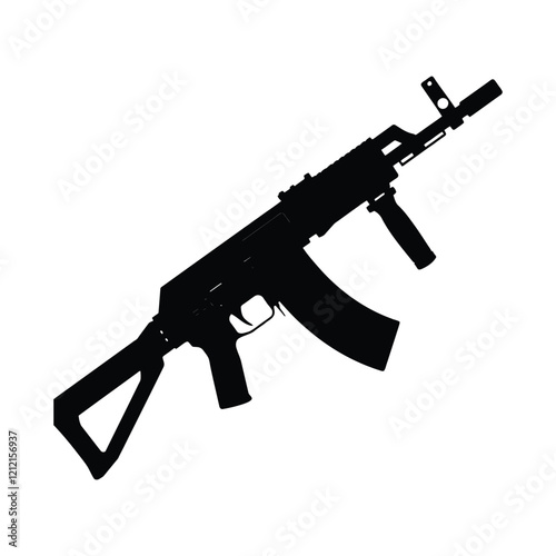 Russian assault rifle AK-47 silhouette 