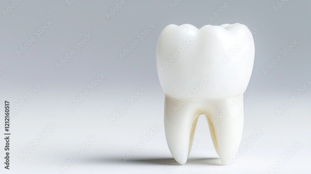 Single healthy tooth model on white background, dental care Single healthy tooth model on white background, dental care
