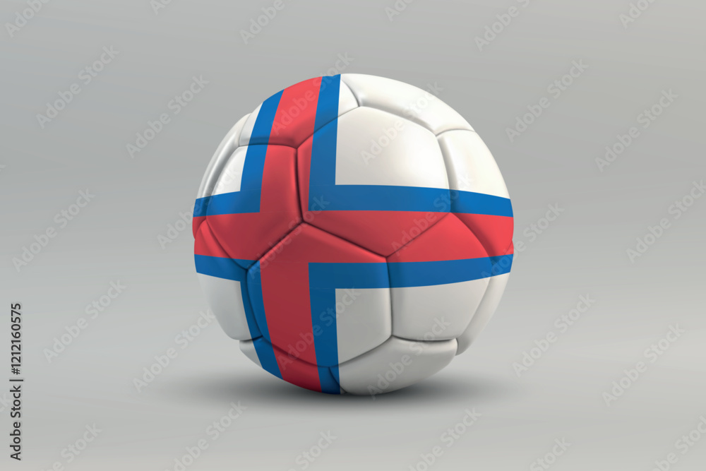 Obraz premium Faroe Islands Soccer Ball with National Flag Design