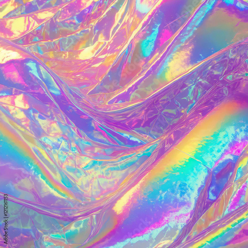 Holographic rainbow foil iridescent texture abstract hologram background