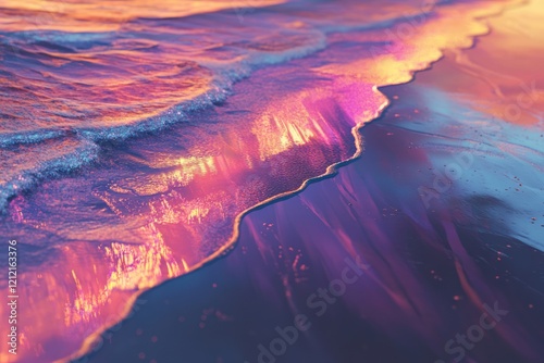 Wallpaper Mural Vibrant Sunset Hues Reflecting On Ocean Waves And Sand Torontodigital.ca