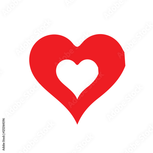 Red heart icon. Heart, love, romance or valentine's day red heart.