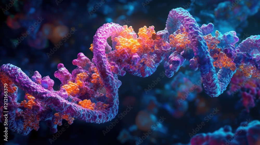Naklejka premium DNA strand in a cellular environment