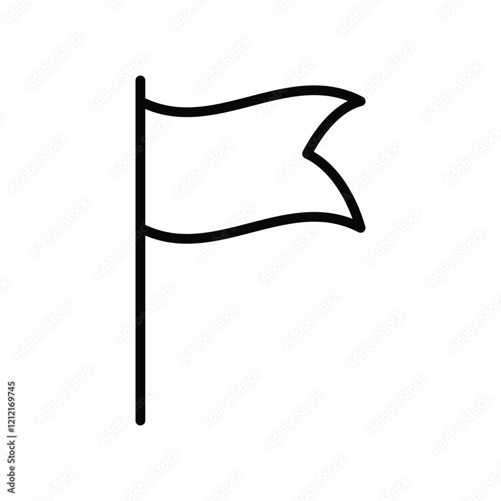 flag pin icon, flag icon vector sign symbol illustration, black line Flag icon flag pin icon, flag icon vector sign symbol illustration, black line Flag icon