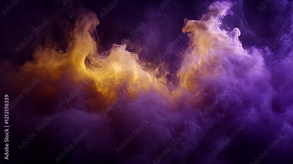 Fototapeta premium Abstract Purple and Orange Smoke Swirls