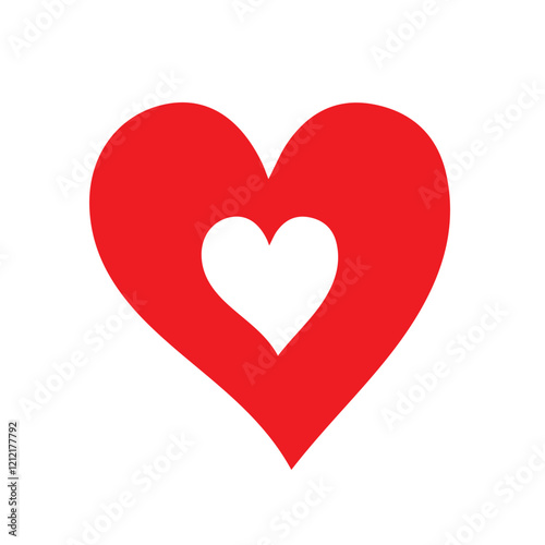Red heart icon. Heart, love, romance or valentine's day red heart.