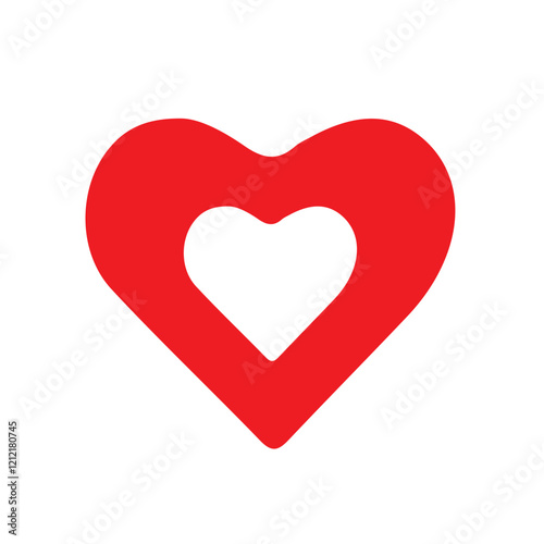Red heart icon. Heart, love, romance or valentine's day red heart.