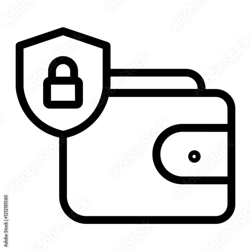 Wallet Web security Line Icon