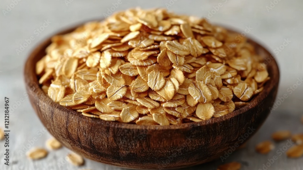 Rolled oats bowl, kitchen, rustic, healthy breakfast Rolled oats bowl, kitchen, rustic, healthy breakfast