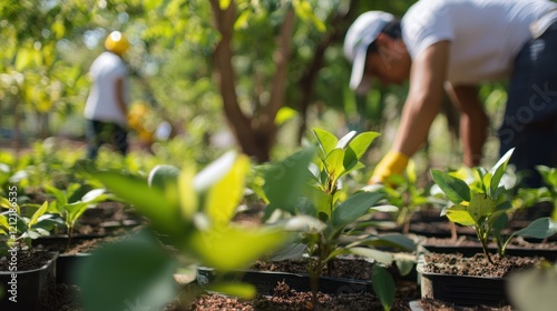 Monitoring urban reforestation efforts for carbon offset benefits. photo