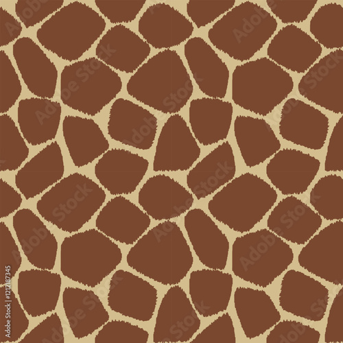 Giraffe skin seamless pattern. Vector illustration for fabric, bed linen, wallpaper, background, packaging, cover