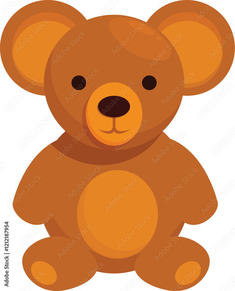 Adorable brown teddy bear sitting, a classic comforting toy for children, offering companionship and imaginative play Adorable brown teddy bear sitting, a classic comforting toy for children, offering companionship and imaginative play