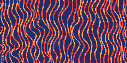 Red and Brown Colored Retro Style Wallpaper, Dark Geometric Background Design with Vertical Wavy Lines Pattern - Applicable for Web, Presentations, Placards, Posters - Creative Vector Template