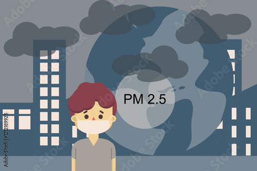 PM 2.5 in the city with kids, bad pollution 