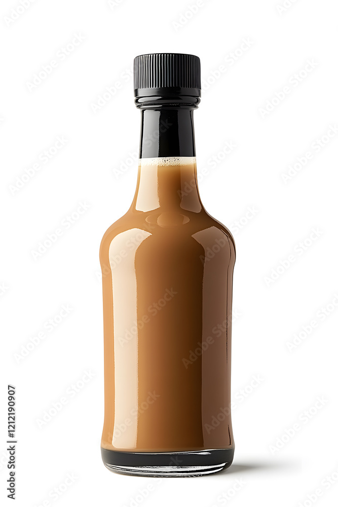 A bottle of Irish cream liqueur cocktail. Product mock up isolated on white background A bottle of Irish cream liqueur cocktail. Product mock up isolated on white background