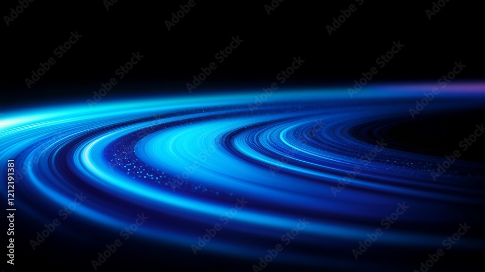 Abstract Blue Light Trails Swirling Dynamically. AI Generated Abstract Blue Light Trails Swirling Dynamically. AI Generated