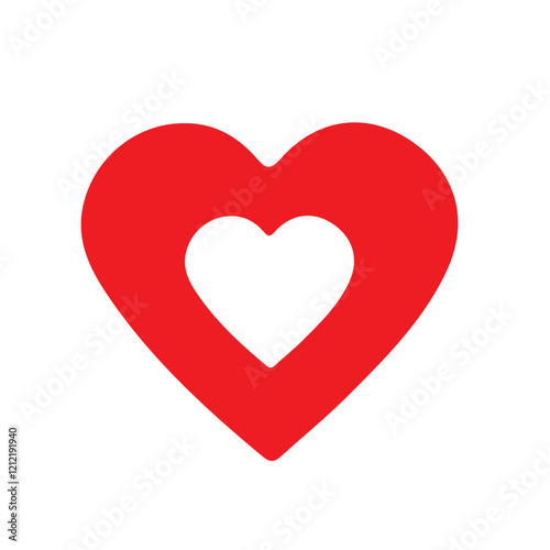 Red heart icon. Heart, love, romance or valentine's day red heart.