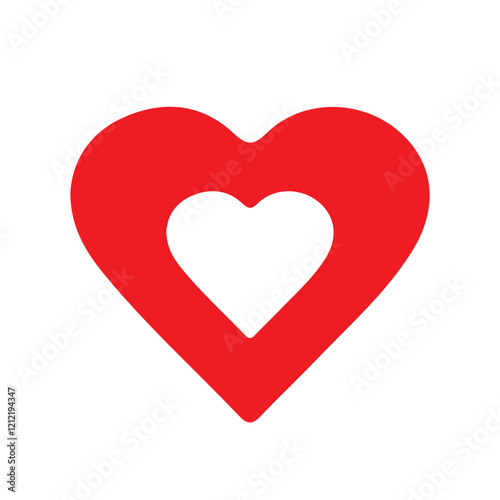 Red heart icon. Heart, love, romance or valentine's day red heart.